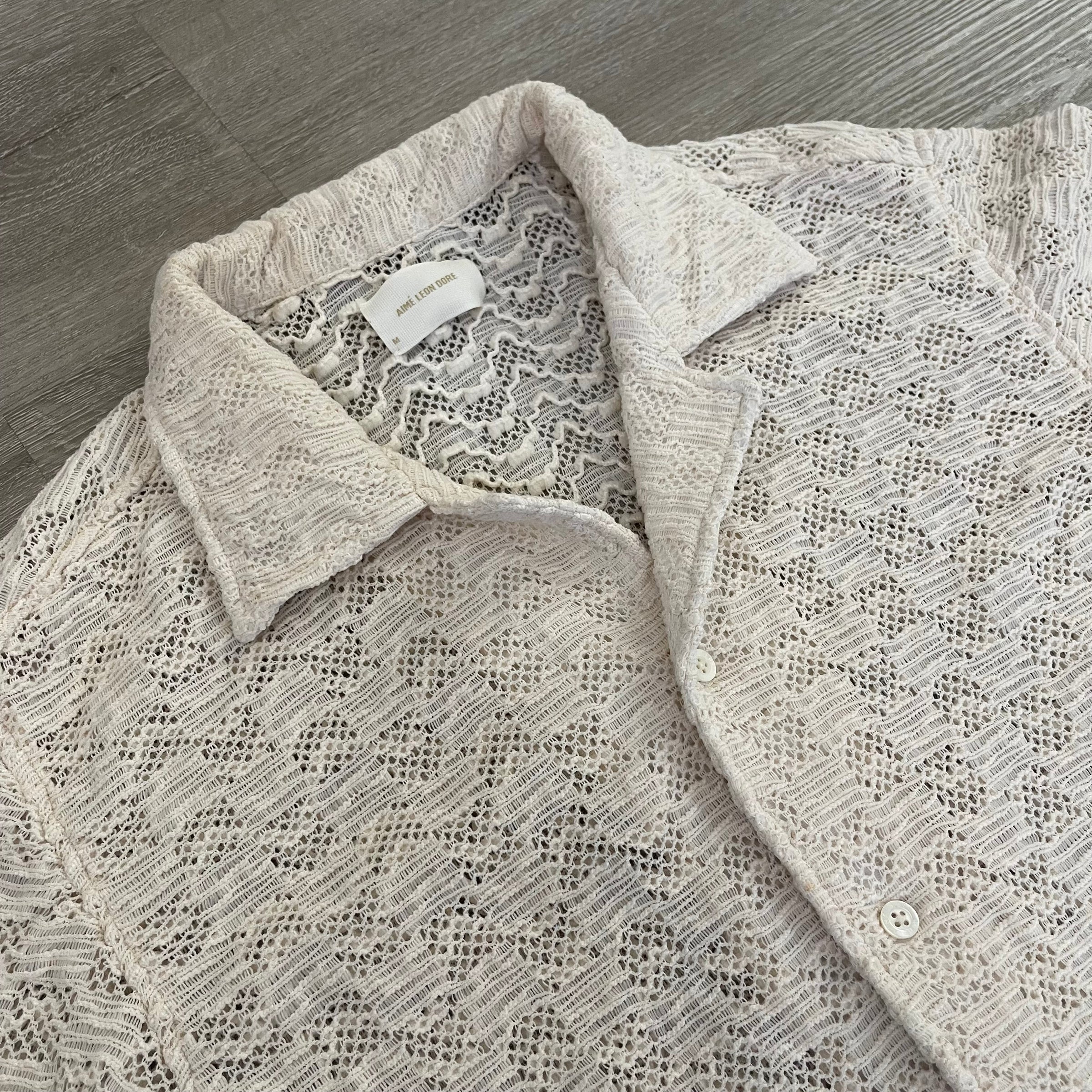 Aime Leon Dore Rico Shirt Cream SS22 Size Medium $275