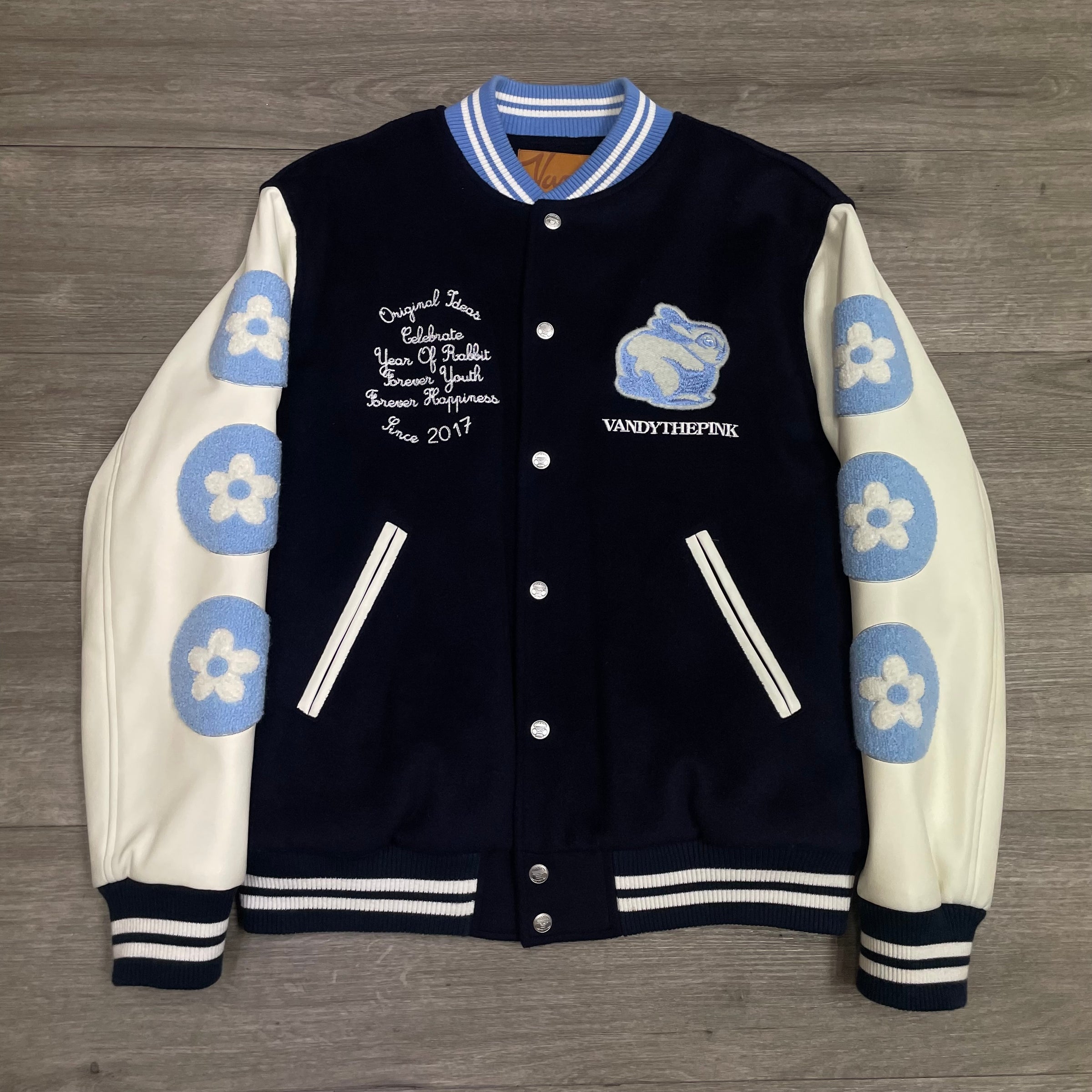 Vandy The Pink Of The Year Rabbit Varsity Letterman Jacket Size 