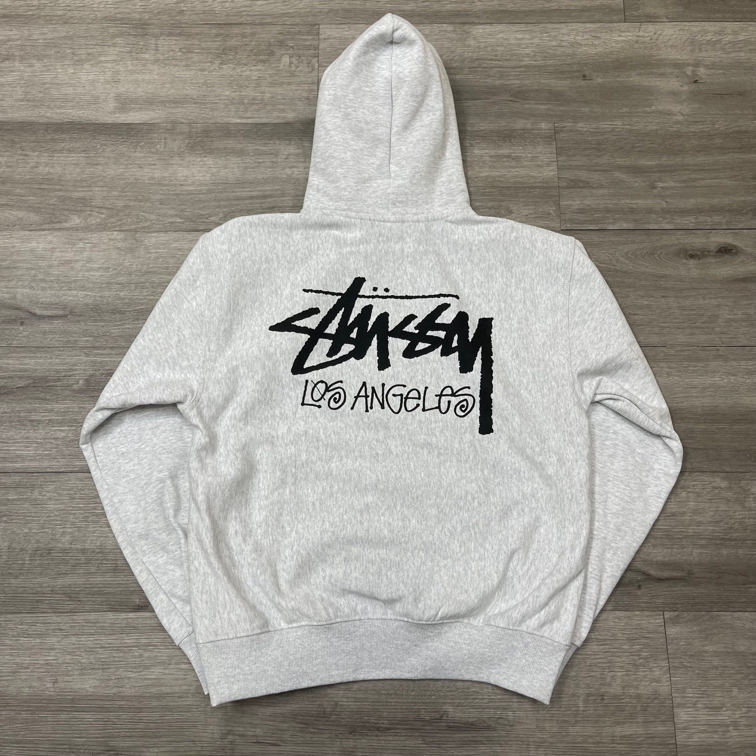 Stussy Los Angeles Pullover Hoodie Heather Grey Size Large