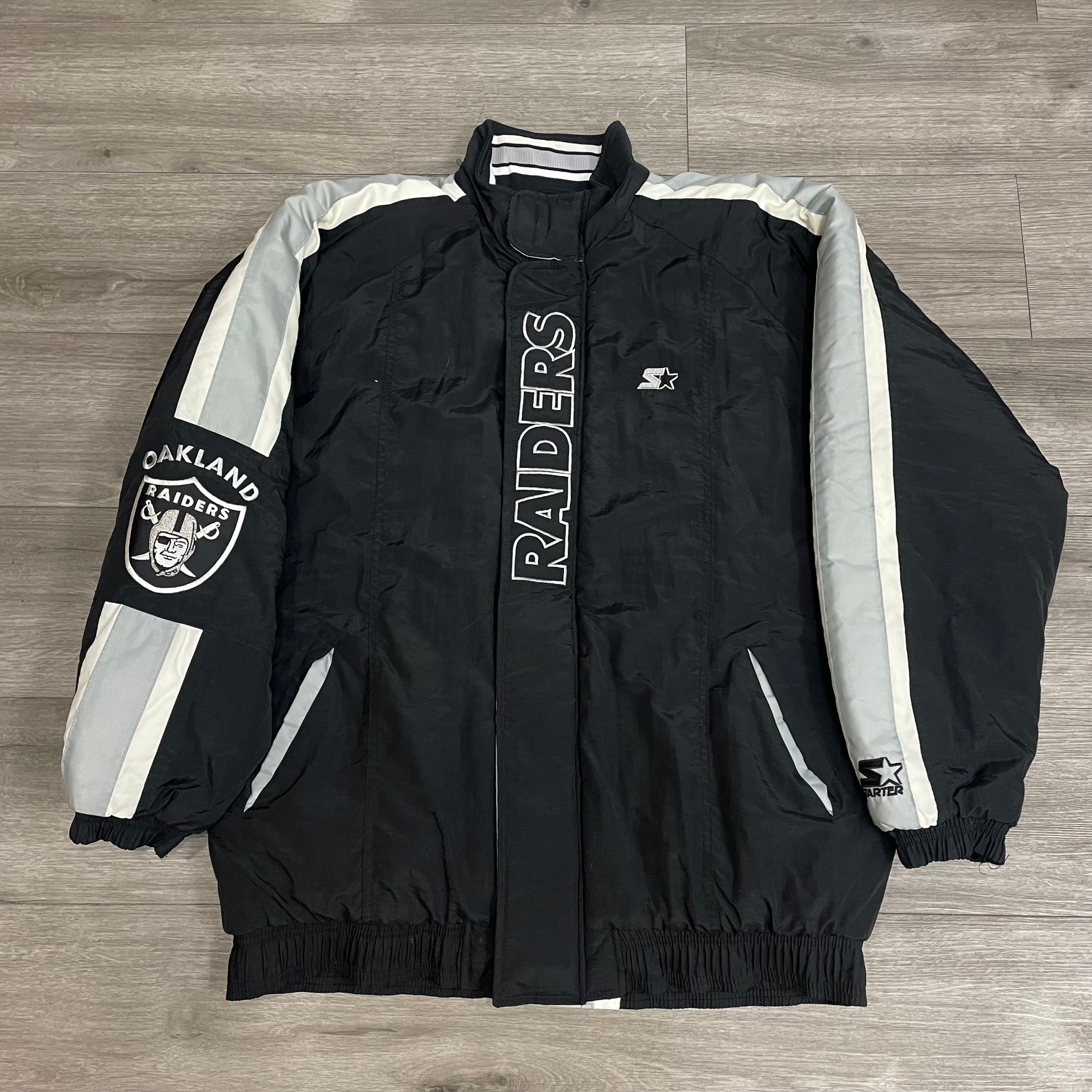 Raiders Starter Pro Line XLジャケット Oakland Raiders Starter Pro Line Vintage Jacket Size Large
