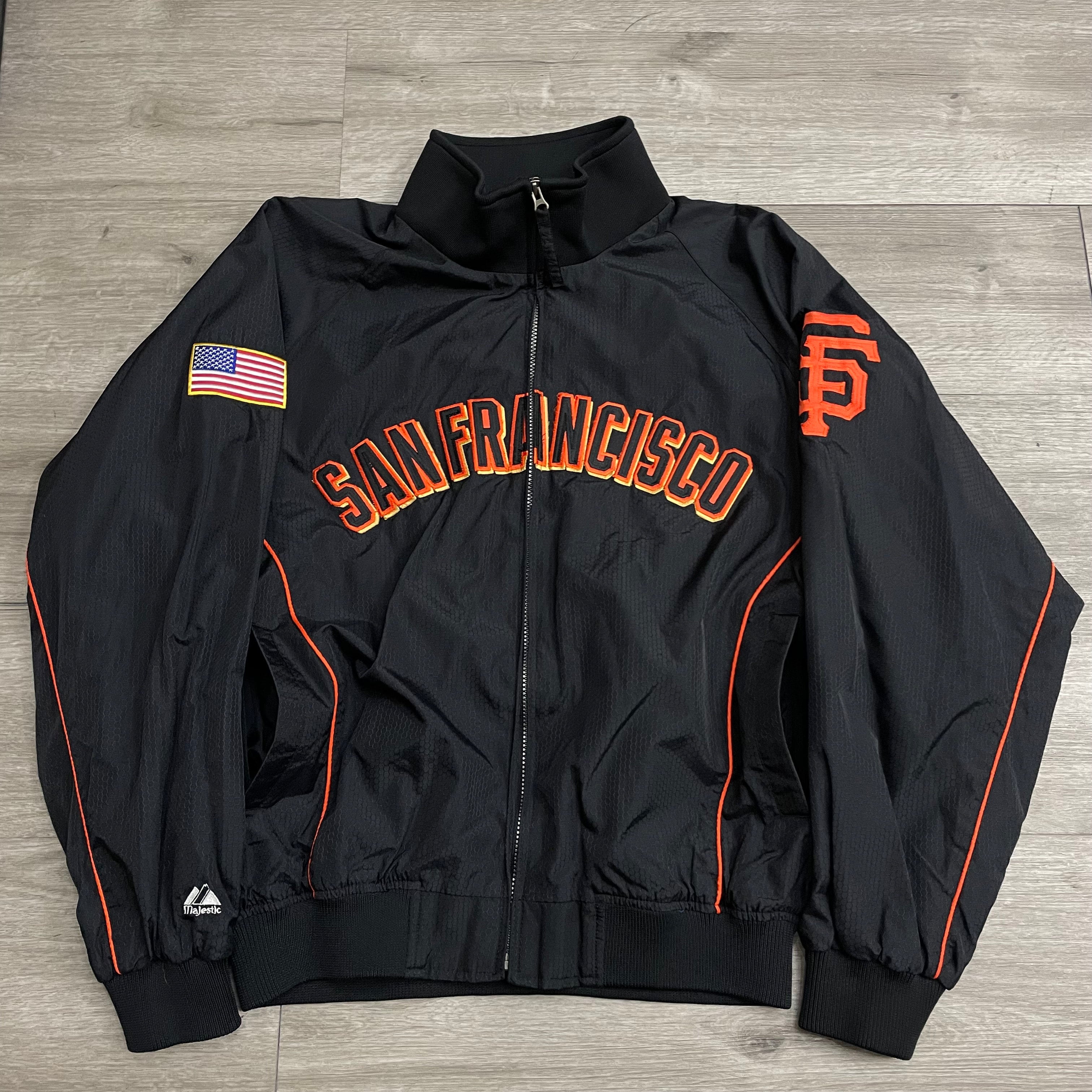 SF Giants Majestic Dugout Jacket Black Size XL $150