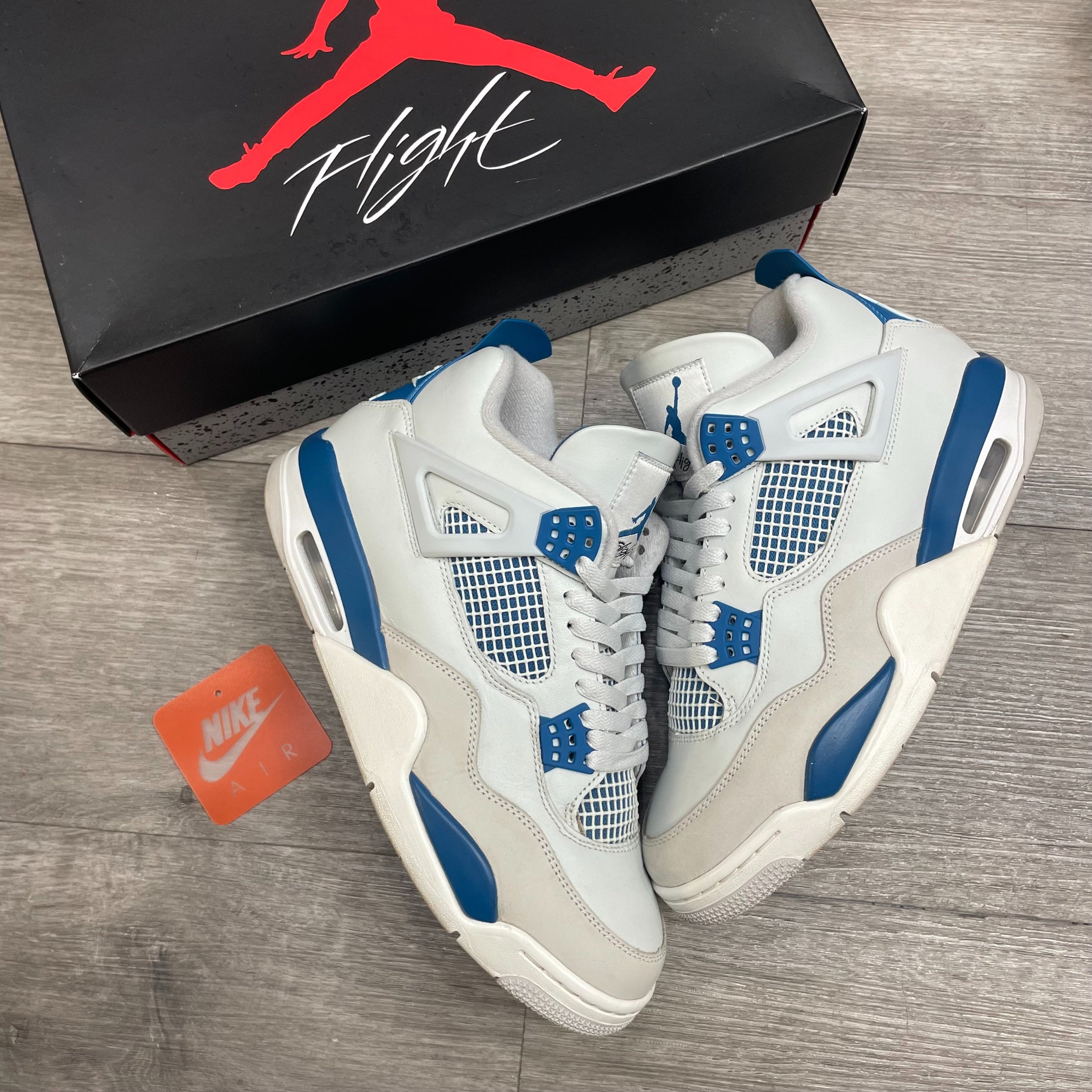 Size 8.5 | Jordan 4 Military Blue With Box | Pre-Owned Brand New Jordan 4 Military Blue Available In Store Now  main image 3