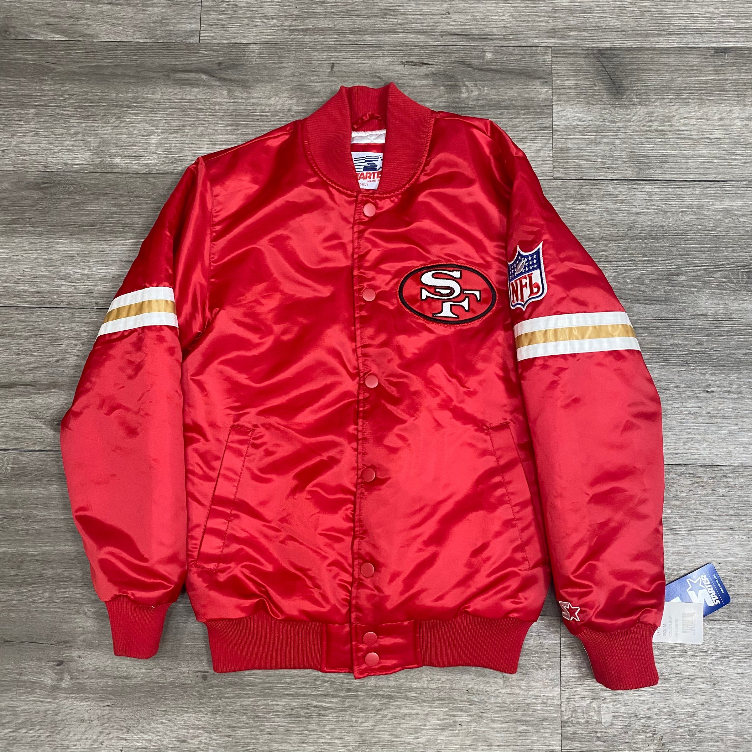 San Francisco 49ers Logo Fanimation Satin Jacket M