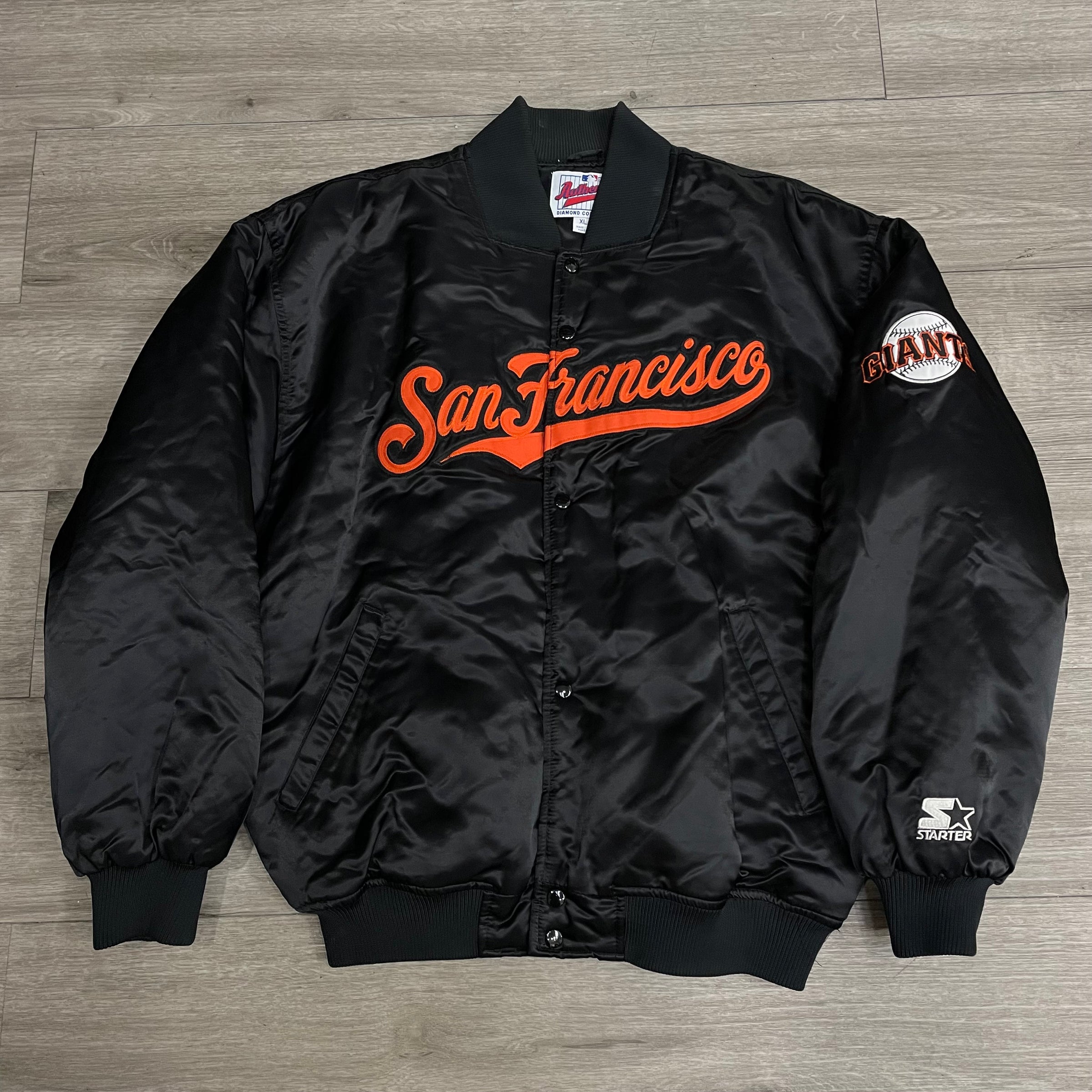 Vintage San Francisco Giants Diamond Starter Jacket SF Satin MLB Baseball L  USA