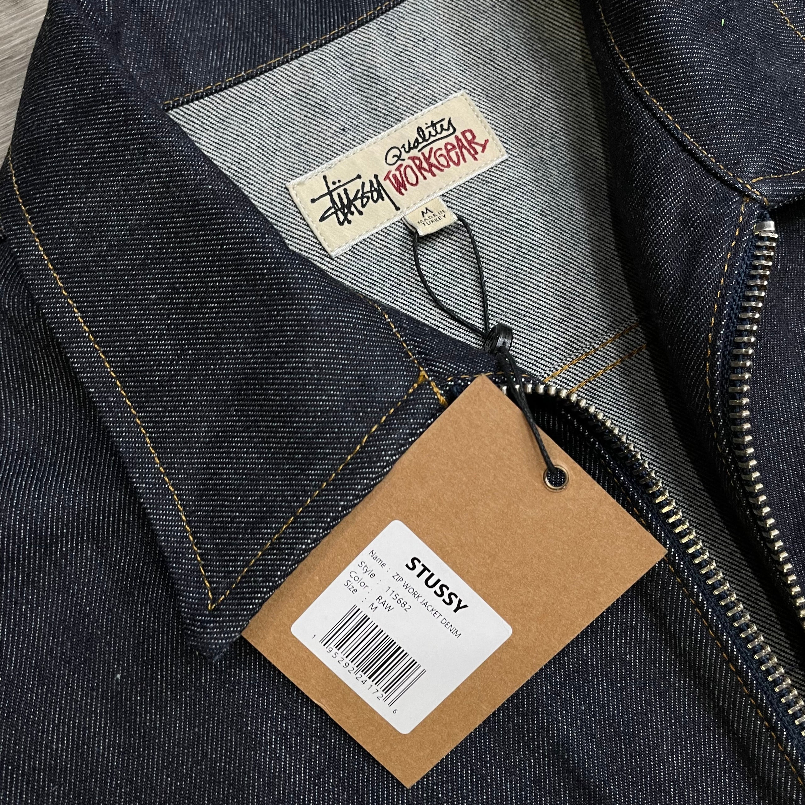 Stussy Zip Work Denim Jacket Brand New Size Medium (Fits Big 