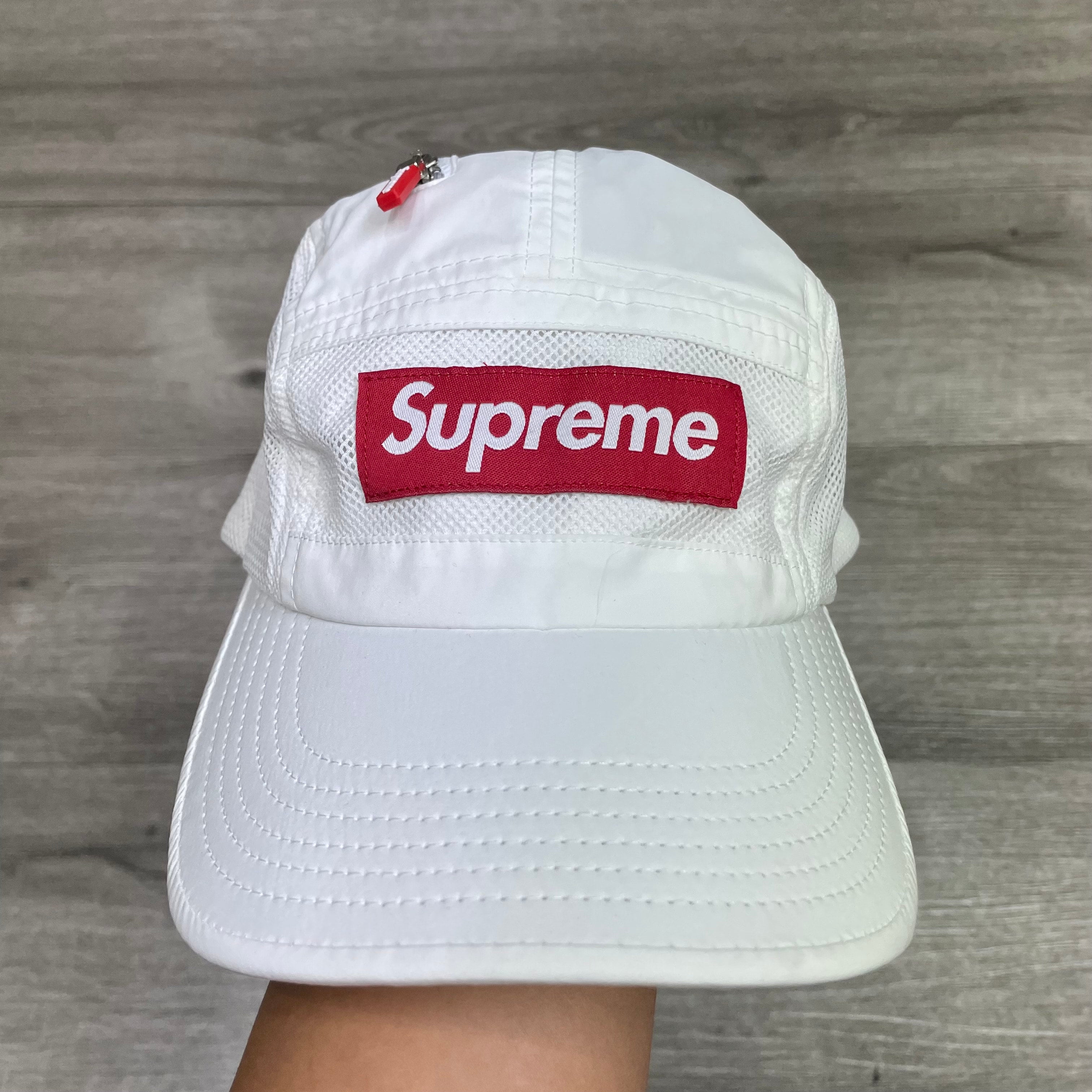 Supreme Zip Mesh Camp Cap ‘White’  UNISEX ? Supreme Zip Pocket Camp Cap Hat [White/SS22] [LIGHTLY  main image 2